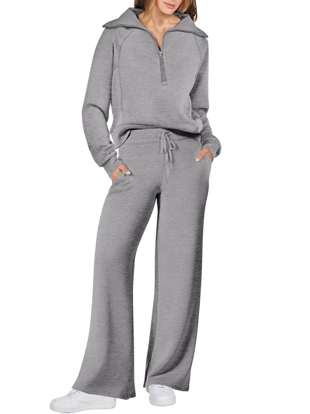 ANRABESS Women 2 Piece Outfits Sweatsuit Oversized Sweatshirt Sweatpants Tracksuit Sweat Lounge Matching Set 2025 Fall Trendy