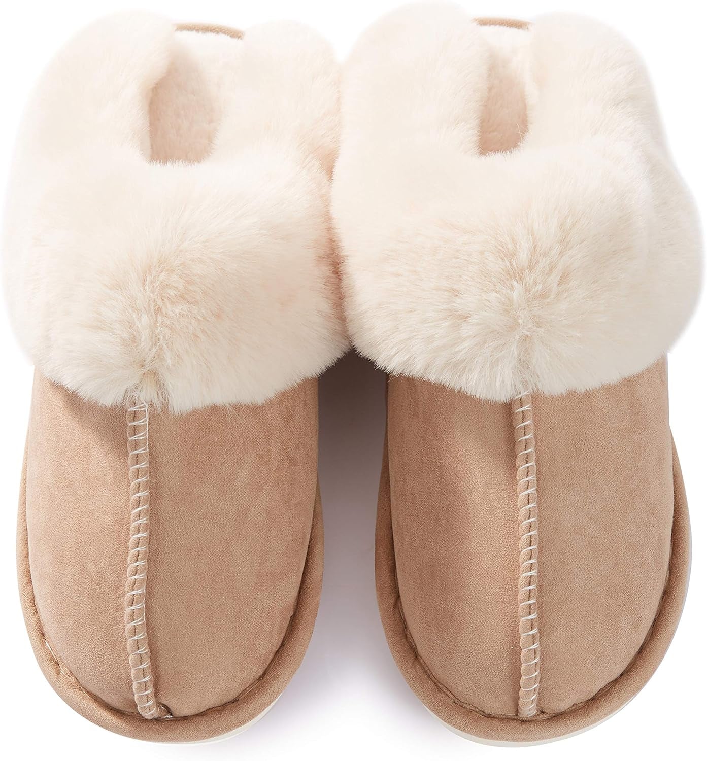 Womens Slipper with Memory Foam Fluffy Soft Warm Slip on House Slippers Anti-Skid Cozy Plush for Indoor Outdoor